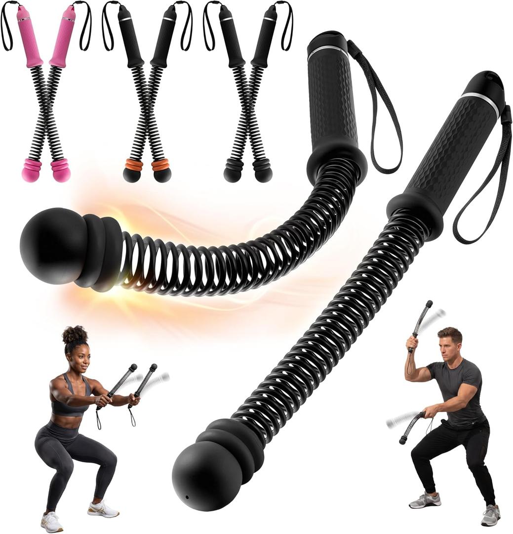 2 x Chillchard Battle Ropes for Home Gym, Weighted Ropeless Battle Ropes | Cordless Battle Ropes with Adjustable Resistance Springs, Portable Home Workout Equipment for HIIT Cardio & Strength Training