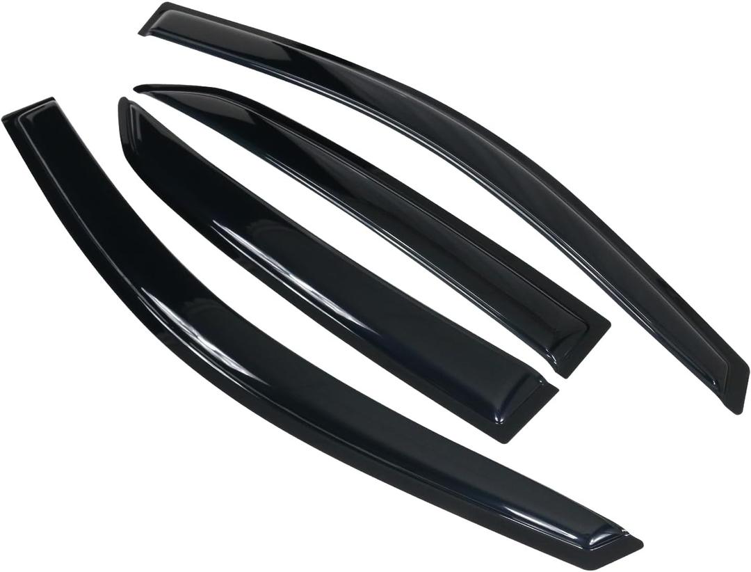 Window Visors Compatible with 2009-2013 Toyota Corolla, Dark Smoke Car Rain Sun Window Shade Guard Air Deflector by IKON MOTORSPORTS, 2010 2011 2012