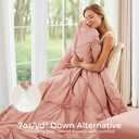 Sasttie Full Size Comforter Set, 7-Piece Bed in a Bag Double, Pintuck Bedding Set for All Season, Includes Comforter, Flat Sheet, Fitted Sheet, Pillowcases and Pillowshams, Blush