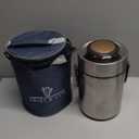 67 oz Adults Stainless Steel Vacuum Insulated Wide Mouth Soup Food Thermo Hot Food Jar with Keep Thermal Portable 3 Tier Stackable Bento Hot Food Containers Lunch Boxes (67 oz Silver)