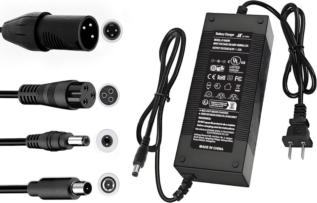 UL Certified 54.6V 2A Fast Electric Bike Charger for 48V Ebike Battery - Compatible with Lectric XP 2.0/3.0, Ecotric City/Beach, Evercross H5/H7
