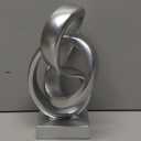 Silver Knot Decor for Coffee Table Book,Abstract Art Mid Century Modern Decor for Bookshelf Entryway TV Stand,Minimalist Knot Sculpture for Home Living Room,Centerpiece Table Decorations (Silver)