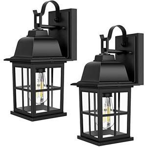 TOBUSA 2-Pack Outdoor Light Fixtures, 100% Aluminium Waterproof Exterior Wall Lantern, Anti-Rust Outside Black Wall Sconce Porch Lights for House Garage, Doorway, Bulbs Not Included