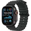 Apple Watch Ultra 2 (GPS + Cellular, 49MM) - Black Titanium Case with Black Ocean Band (One size - fits 130-200mm wrists)