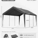 Carport Canopy Replacement Cover 12x20 Heavy Duty Outdoor Portable Car Canopy Oxford Waterproof UV & Tear Resistant Garage Canopy with Ball Bungees (Frame is Not Included)