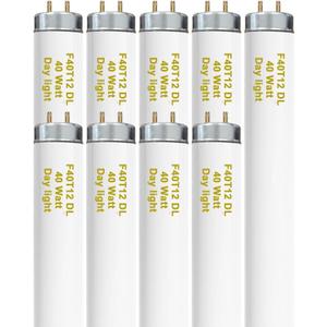 Konideke T12 48 Inches 40 Watt Fluorescent Tube, F40T12/865 Light Bulb, 6500K Daylight, 3050 Lumens, 4ft Fluorescent Bulb, G13 Bi-Pin Base 9 Count