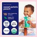 Cerebelly Organic Baby Food Pouches, Sweet Potato Peach Dairy-Free Smoothies, 16 Nutrients, No Added Sugar, Fiber & Non-GMO, 4oz, 6 Pack (EXP 12/11/26)