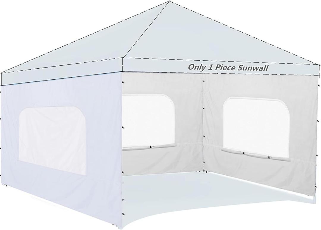 Sunshade Sidewall with Mesh Window, Instant Silver-Coated Canopy SunWall for 10x10 Pop Up Canopy Frame, 1 Pack Sunwall ONLY