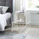 ONELUX 1626 Acrylic Bedside nightstand with Additional Shelf,Lucite Occasional Sofa Tables, Clear