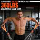 2 in 1 18PCS Heavy Resistance Bands & Assisted Pull Up Bands Combo 300LBS/225LBS with Non-Slip Handles, Ankle Straps, Door Anchor, Adjustable Bands & Foot Pedals for Strength Training