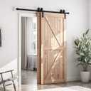 SMARTSTANDARD 6 Feet Bypass Sliding Barn Door Hardware Kit - for Double Wooden Doors-Single Track - Smoothly & Quietly - Easy to Install-Fit 60" Opening
