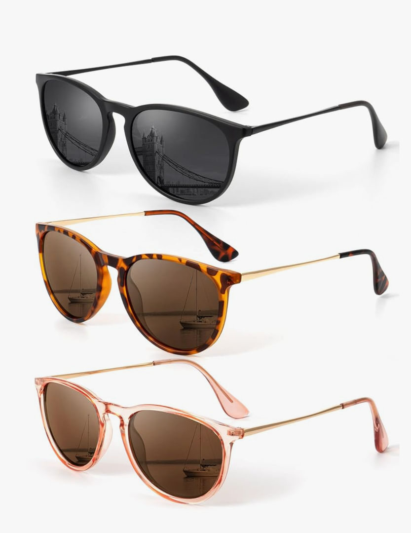 KALIYADI Sunglasses Womens Polarized Womens-Sunglasses: Trendy Sun Glasses with UV400 Retro Style for Party Beach Shopping