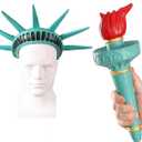 Statue of Liberty Torch and Crown Costume 4th of July Statue of Liberty Head Piece for Independence Day Patriotic