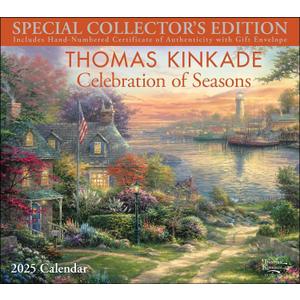Thomas Kinkade Special Collector's Edition 2025 Deluxe Wall Calendar with Print: Celebration of Seasons