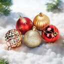 DeckTheHalls Christmas Balls Ornaments, 30 Pcs 2.5 Inch Christmas Tree Decorations for Xmas Tree Hanging, Shatterproof Ball Ornaments for Festival Home Party Decors, (Red & Gold)