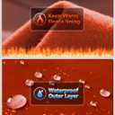 Postropaky Women's Fleece Lined Waterproof Leggings, High Waisted Winter with Zipper Pockets (Orange Red)