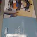 Whitmor Storage Cart Metal 3 Tier Rolling Cart with Wheels, Utility Cart for Bathroom, Bedroom, Kitchen, Laundry Room, Black