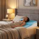 Boyd Sleep Gel Cooling Memory Foam Wedge Pillow Dual Foam Bed Wedge, 4" Incline, GelLux Ventilation, Acid Reflux & Snoring Relief, 43" x 29" x 6", Supportive Body Pillow for Sleeping