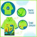 Puddle Play Kids Waterproof Hooded Rain Slicker Lightweight Outwear Jacket in Fun Designs, Sizes 2-9 Years (Green)