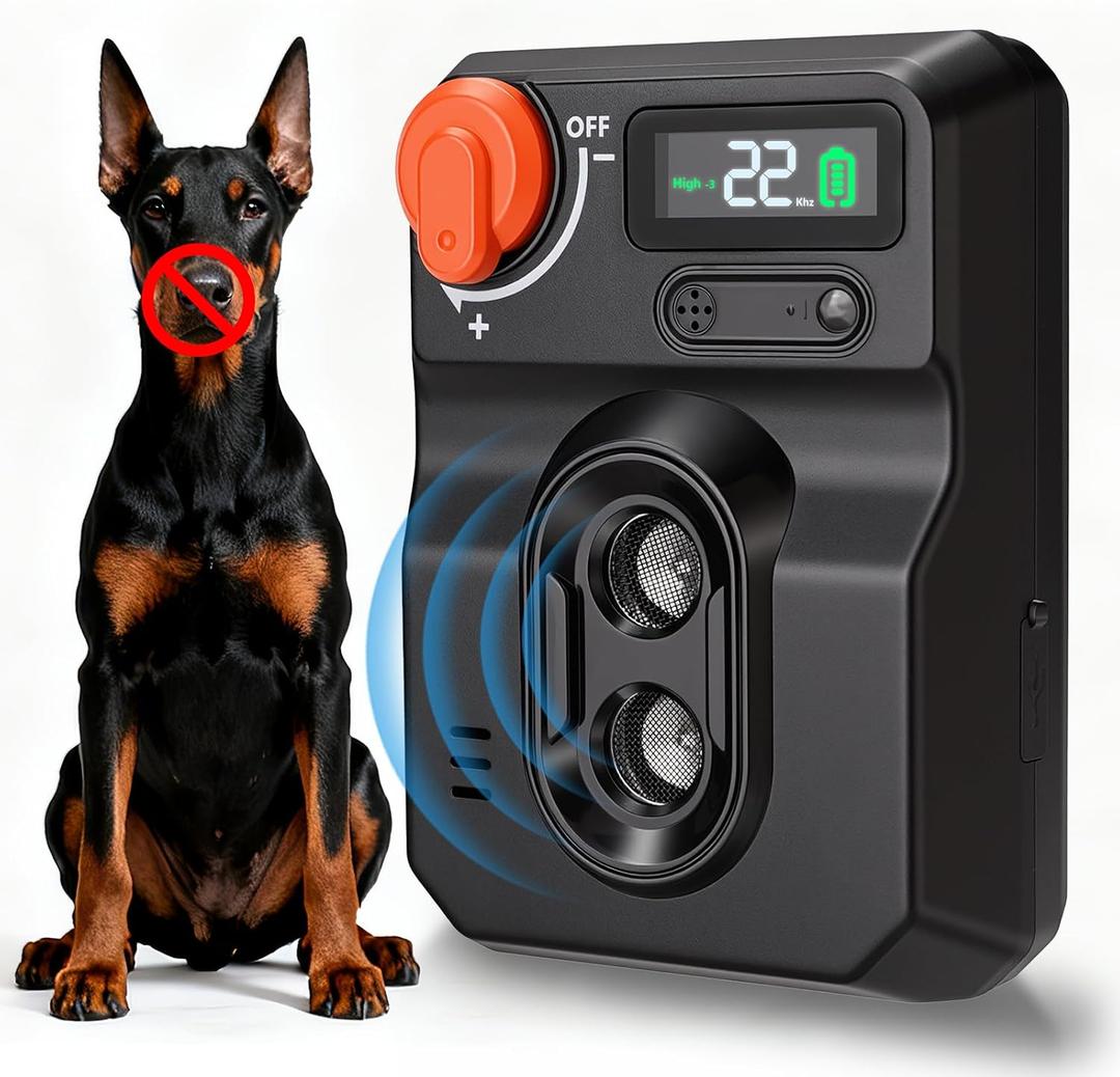 Anti Barking Device for Dogs, Ultrasonic Dog Bark Deterrent Devices, stop barking dog devices- 50Ft Range, 4 modes to suit all types of dogs, Activates Only for Real Barks, Safe Indoor/Outdoor Use