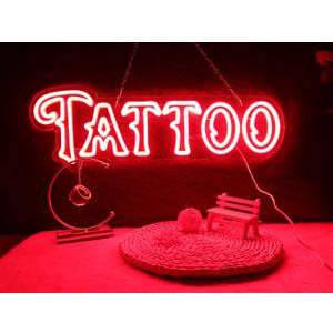 Large Tattoo Neon Sign,Specially Designed for Tattoo Piercing Studio Signs, Super Bright Led Decorative Signs for Beauty Shop.Szie24*8inches.12V Power Supply.