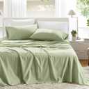 Comfort Spaces 100% Cotton Sheets Twin, Breathable & Soft Cotton Sheets, Naturally Cool Cotton Bed Sheets with 12" Elastic Pocket Fits up to 14" Mattress, All Seasons Sheet Set, Sage Green 3 Piece