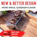 Rolling Grill Basket, New Opening Design, Extra Sturdy Cylinder Grilling Basket, Food Grade Stainless Steel, Large Portable Outdoor Camping accessories BBQ Net Rack, Cooking Griller for Fish, Vegetables, and More - Gifts for Men Dad Husband - Set of 2