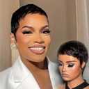 VCK Short Wigs for Black Women Pixie Cut Human Hair Wigs for Women Brazilian Hair Glueless Full Machine Made Wig Natural Black Color