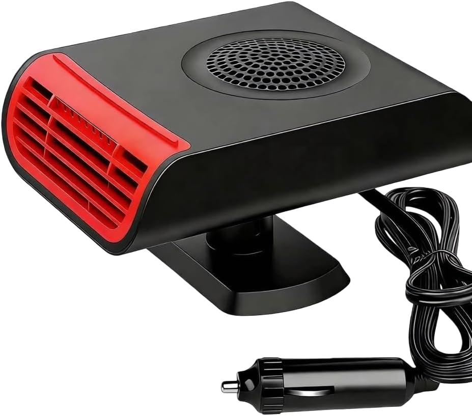 12V 150W Car Heaters, Portable Electronic Auto Fan Heater 2 in 1 Heating & Cooling Function Fast Heating Car Defrost Defogger Auto Heater Fan Plug (Red & Black)