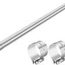 LCGP 5 Inch Straight Exhaust Pipe, 5" Stainless Steel Straight Muffler Replacement Pipe, 48" Length Mandrel Exhaust Tube with Two Lap Joint Band Clamps(New Version)