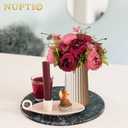 NUPTIO Flower Balls Flowers for Centerpieces: 2 Pcs 9.4 inch Diam Pink & Red Artificial Peony Fake Flower Ball Arrangement Bouquet Center Pieces for Tables Wedding Centerpiece Decorations
