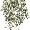 Faux Olive Tree 7ft  Realistic Olive Trees Artificial Indoor 7 Feet with Planter - Tall Fake Potted Olive Tree with Natural Wood Trunk & Green Leaves, Elegant Faux Tree for Home Office Decor