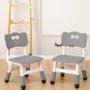 Adjustable Kid Chairs Indoor 3 Level Adjustable Suitable for Children Age 2-6. Maximum load-bearing 220LBS Suitable for Family Classroom and Nursery Child Seat Set (2-Pack-Dark Grey)