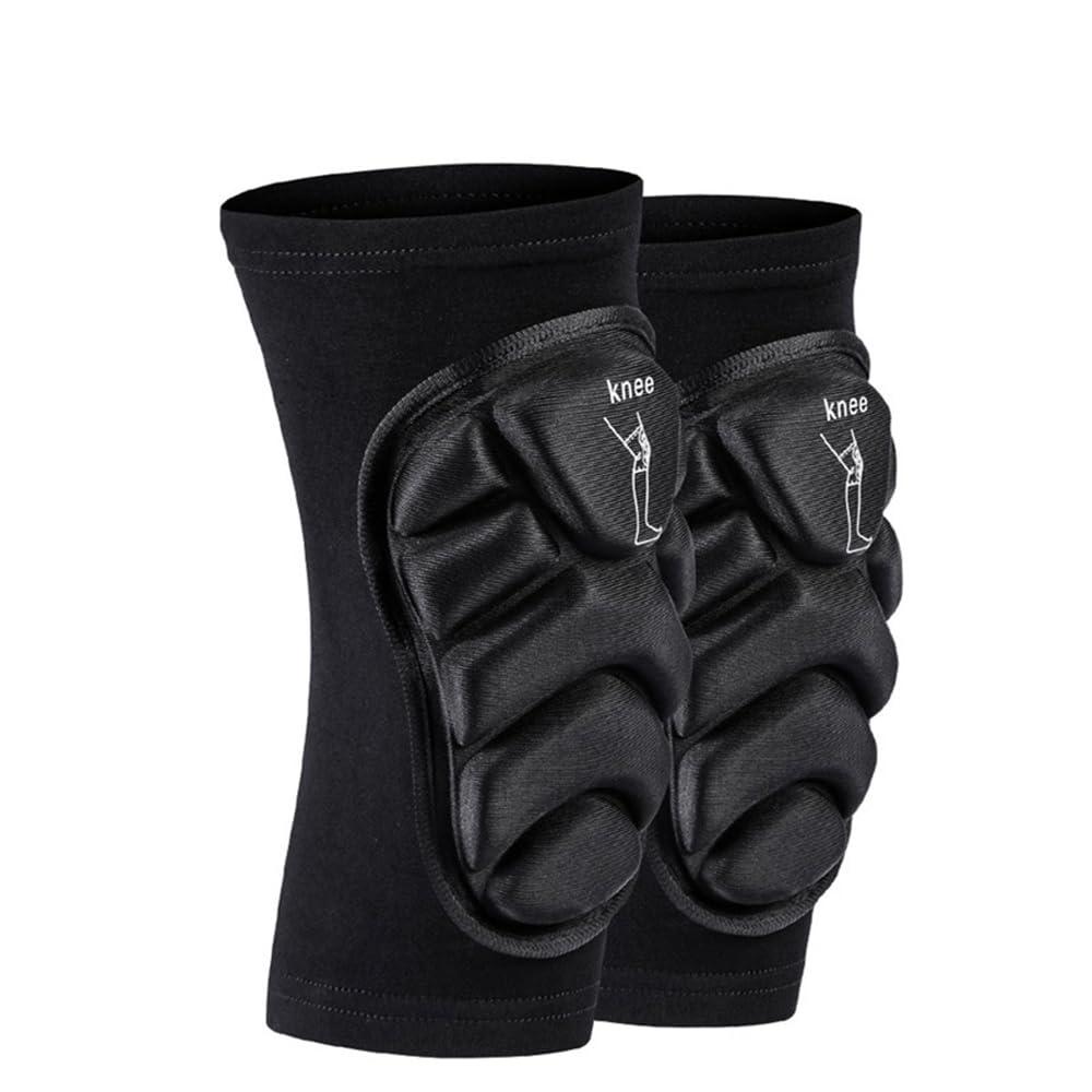 PISIQI Knee Pads Compression Leg Sleeve Knee Brace Sleeve Thicken Anti-Collision Thick EVA Padding for Basketball Football Volleyball Wrestling Protector Gear (Medium, Black)