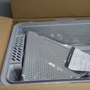 Stainless Steel Jumbo Open Cat Litter Box, XXXL 28"x20.5"x14" for Large Cats & Multi-Cat Households, Anti-Leakage High Walls & Non-Slip Base, Non-Sticky, Easy Clean Durable Metal Litter Pan (Light Gray)