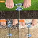 Dog Stake and 45ft Cable, 360 Swivel Runner for Yard, Anchors for Large Dogs up to 150 lbs, Heavy Duty Tie Out for Sand/Beach