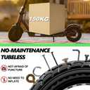 BABEJIA 10x2.5 Scooter Tires 2-Pack Tubeless - 60/70-6.5 Airless Off-Road Replacement for Segway Ninebot Max G30/G2, Gotrax G6/G5/G MAX/ECLIPSE