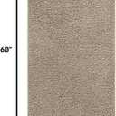 Area Rug 2x5 Beige Runner Washable Indoor Rug Ultra Plus 0.75 in Thick Pile Solid Non Slip Easy to Clean Non Shedding Indoor for Living Room Bedroom Kitchen Dining Areas or Hallway (2 X 5 Beige)