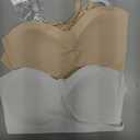 Teen Girls Strapless Bandeau Bra 2 Pack Seamless Underwear Dance Ballet Bralettes for 12-14  Years