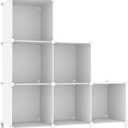 AWTATOS Cube Storage Organizer, Storage Cubes Shelves Bookshelf, 6 Cube Closet Organizers and Storage, DIY Stackable Plastic Clothes Organizer Shelving for Bedroom, Home, White