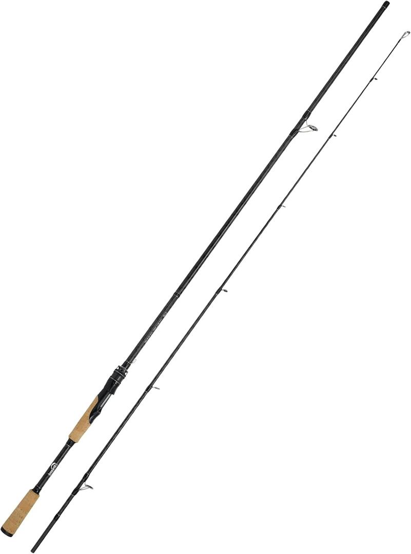 Jenseits Carbon Fiber Fishing Rod Series (6-12 Ft), Spinning & Casting Rods with Stainless Steel Ceramic Guides, Fast Action Fishing Pole for Bass, Trout, Walleye & Surf Fishing