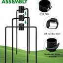 304 Stainless Steel Pole Stabilizer Stand Base: Heavy Duty with 6 Sharp Prongs for 0.7" to 1.1" Outdoor Bird Feeder House Shepherd Hook Flag Yard Poles Rust Wind Resistant, Black, 3 PCs