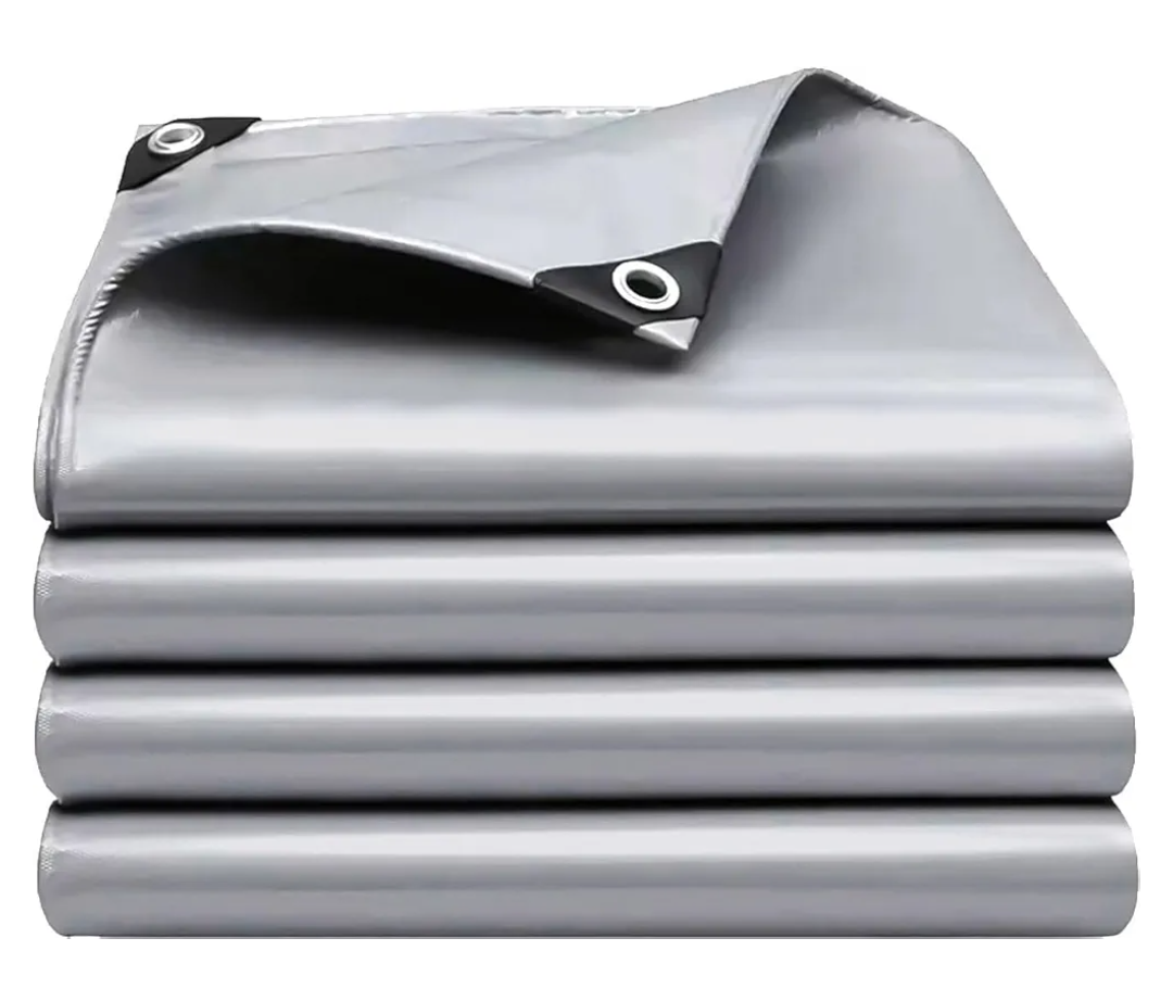 Tarps Heavy Duty Waterproof 10x12 FT,Sliver 12 Mil Large Tarps with Grommets and Reinforced Edges,UV Resistant,Tear&Fade Resistant,Finished Size Cover for Outdoors Patio,Pool,Boat,Roof,Camping,10*12FT