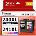 PG-240XL CL-241XL Remanufactured Ink Cartridges Replacement for Canon 240XL 241XL Combo Pack for PIXMA TS5120 MG2120 MG3620 MG3520 MG3522 MX452 MX472 MX512 Printer (1 Black, 1 Tri-Color)