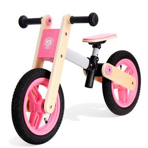 Udeas Wooden No-Pedal Balance Bike, Pink