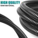 3/4 Inch Wire Loom Split Tubing - 25 ft Cord Protector Electric Wires Covers, Automotive Wire Flexible Conduit