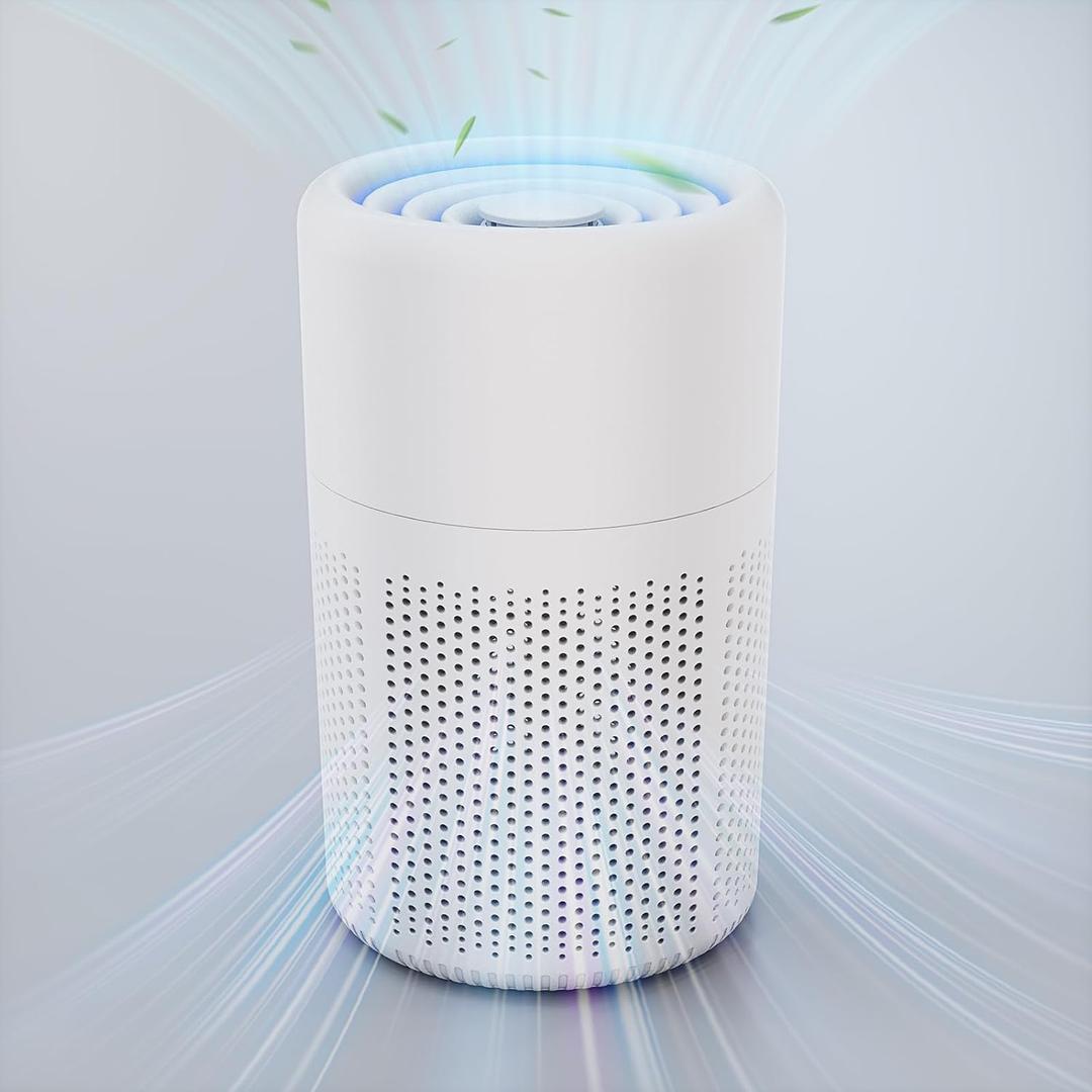 Small Air Purifier for Bedroom & Kitchen, Mini Air Purifier with Fragrance Function and 360 Air Inlet, HEPA Quiet Air Cleaner, Air Cleaner for Pet Odors Dust Smoke and Hair
