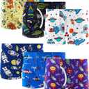 JAHSIYI Boys Underwear Size 10 Kids Cotton Boxer Briefs Young Boys' Seamless Boxers Cool Space Design Underpants