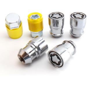 1/2 Wheel Locks Lug Nuts, Fit for Cherokee, Grand Cherokee, Liberty, Wrangler, Nitro, Explorer, Wheel Locks, 4 Locking Lug Nuts, 2 Pcs Lock Key