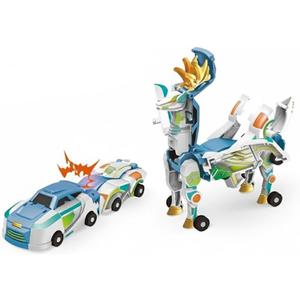 Collision Transforming Deer Car Toy, 2-Pack Magnetic Animal-Shape Change Cars, Fun Gift for Boys and Girls (Blue)